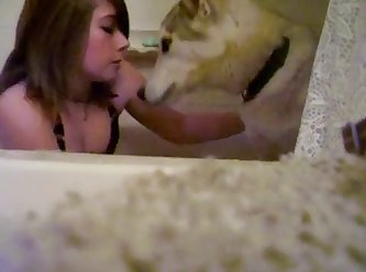 70871 Girl Kissing Dog
