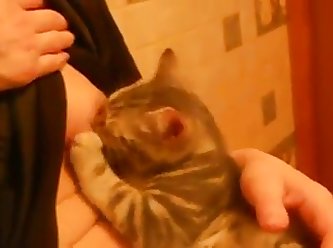 Russian Woman Breastfeeding A Cat