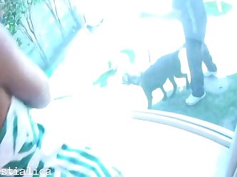 Dog Slut's Hand Worked Furiously At Her Own Cunt Feeling